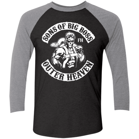 T-Shirts Vintage Black/Premium Heather / X-Small SONS OF BIG BOSS Men's Triblend 3/4 Sleeve