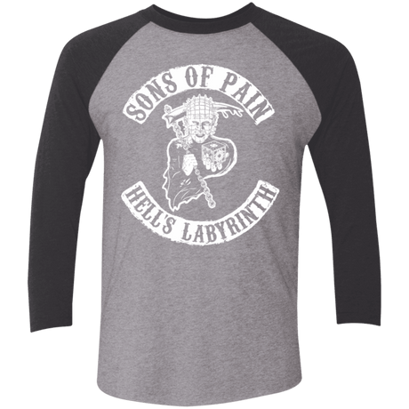 T-Shirts Premium Heather/Vintage Black / X-Small Sons of Pain Men's Triblend 3/4 Sleeve