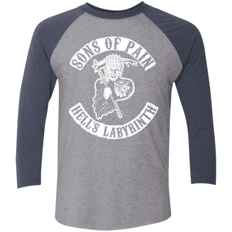 T-Shirts Premium Heather/Vintage Navy / X-Small Sons of Pain Men's Triblend 3/4 Sleeve