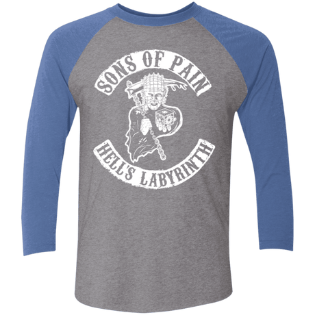 T-Shirts Premium Heather/Vintage Royal / X-Small Sons of Pain Men's Triblend 3/4 Sleeve