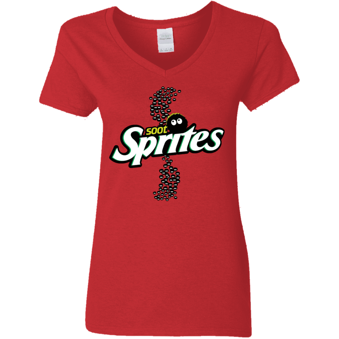 T-Shirts Red / S Soot Sprites Women's V-Neck T-Shirt