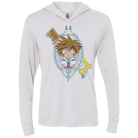 T-Shirts Heather White / X-Small Sora Portrait Triblend Long Sleeve Hoodie Tee