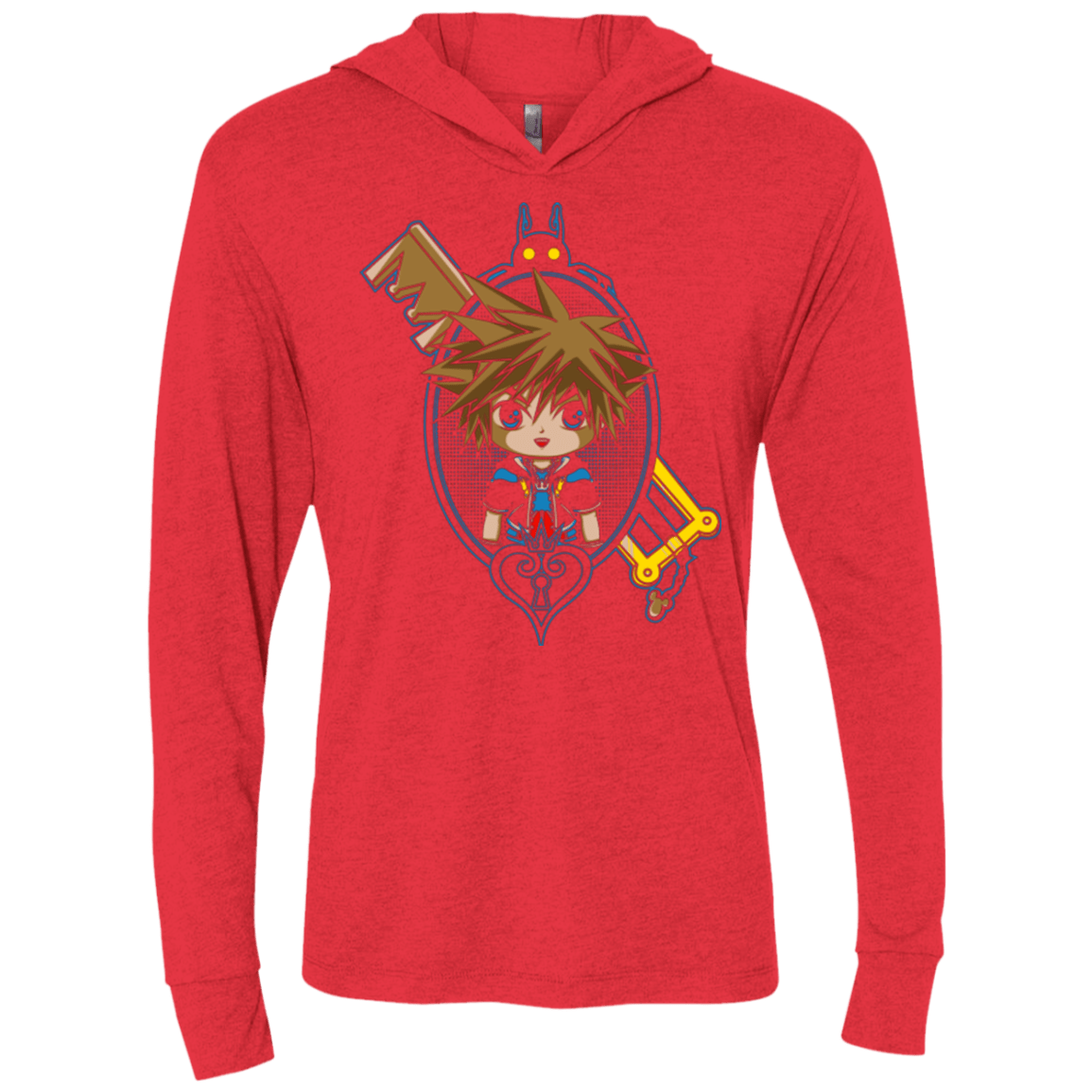 T-Shirts Vintage Red / X-Small Sora Portrait Triblend Long Sleeve Hoodie Tee