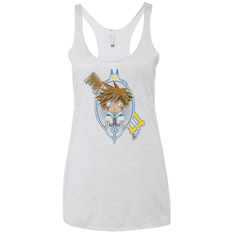 T-Shirts Heather White / X-Small Sora Portrait Women's Triblend Racerback Tank