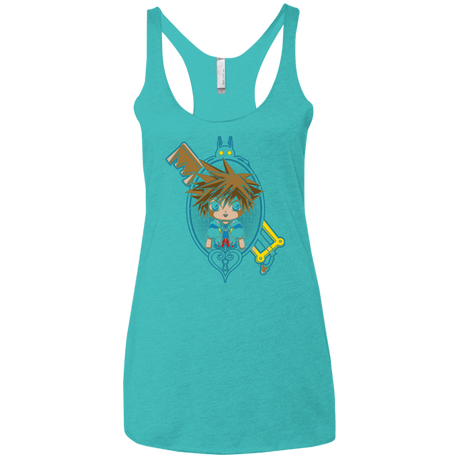 T-Shirts Tahiti Blue / X-Small Sora Portrait Women's Triblend Racerback Tank