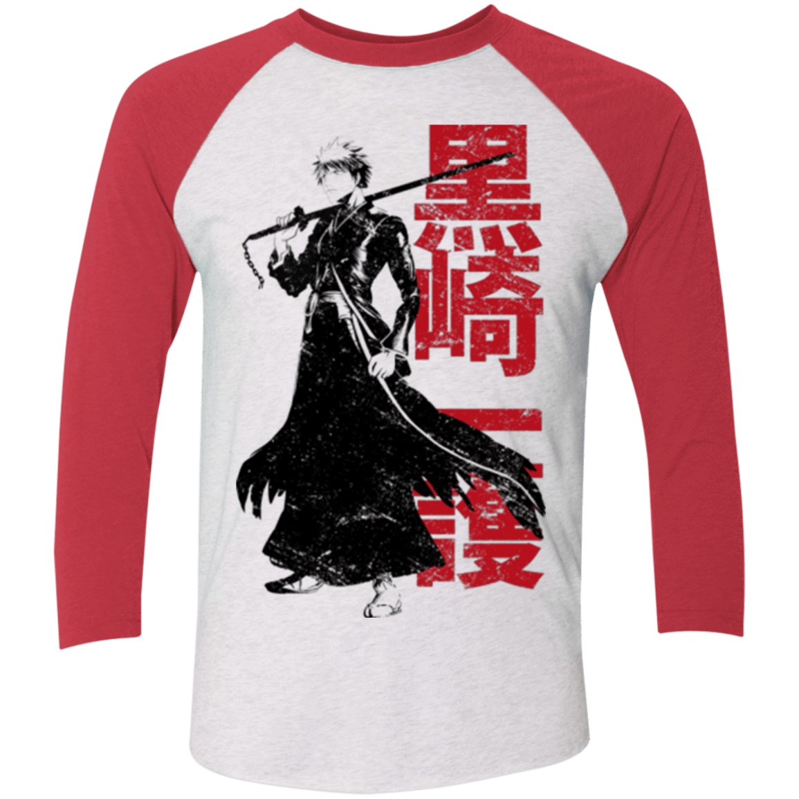 T-Shirts Heather White/Vintage Red / X-Small Soul Reaper Men's Triblend 3/4 Sleeve