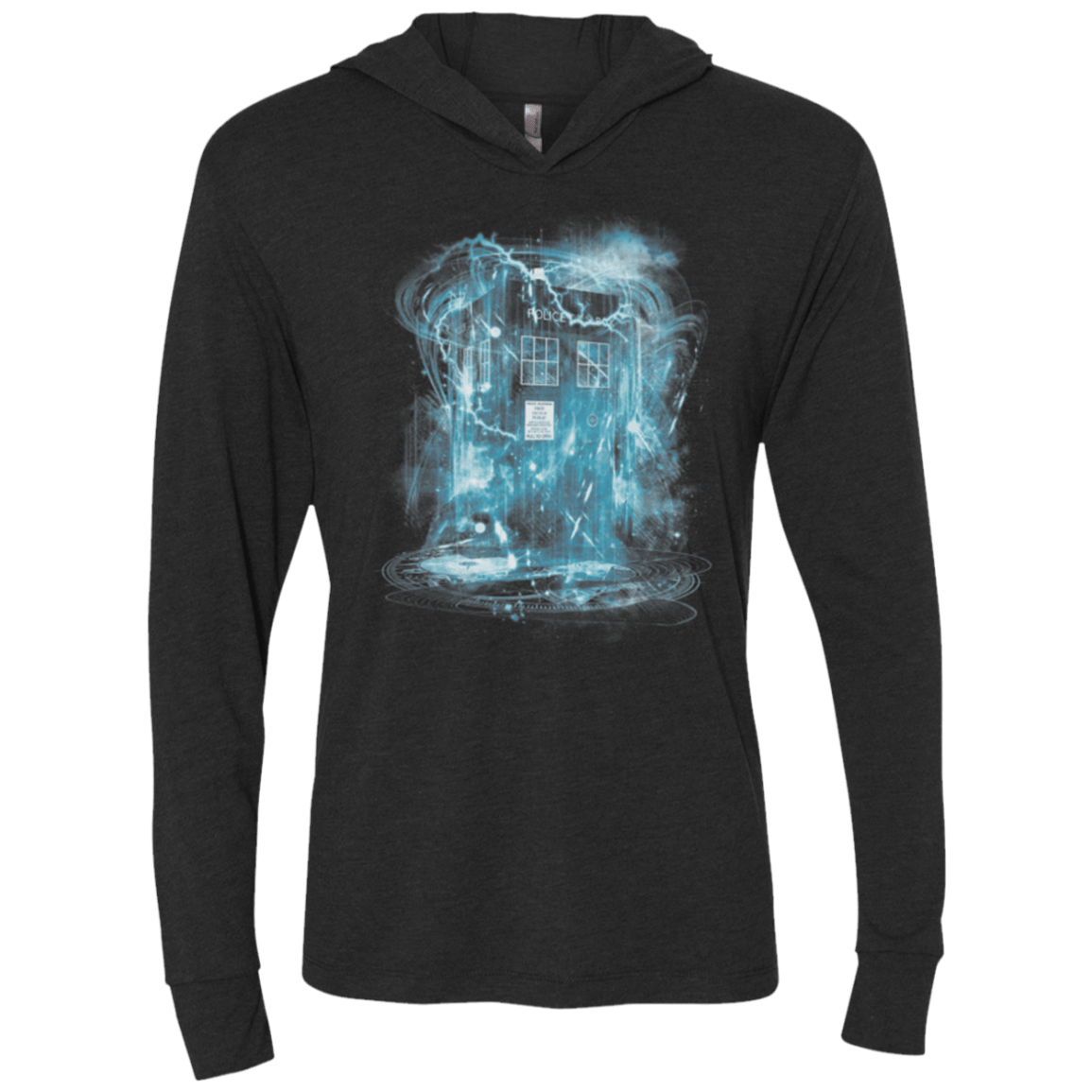 T-Shirts Vintage Black / X-Small Space and Time Storm Triblend Long Sleeve Hoodie Tee