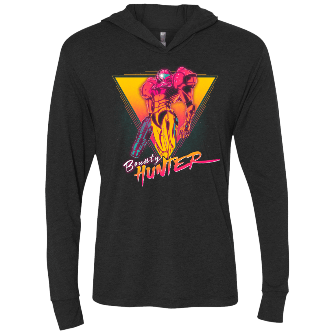 T-Shirts Vintage Black / X-Small Space Bounty Hunter Triblend Long Sleeve Hoodie Tee