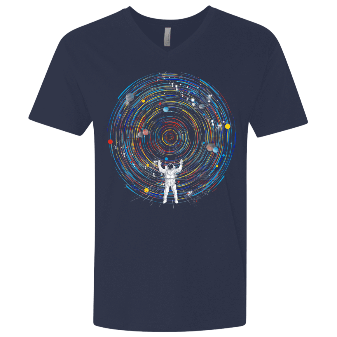 T-Shirts Midnight Navy / X-Small Space DJ Men's Premium V-Neck