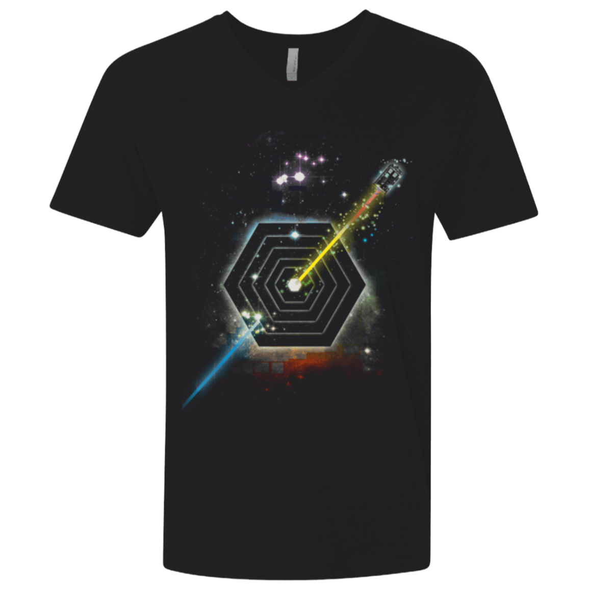 T-Shirts Black / X-Small Space Fragmentation Travel Men's Premium V-Neck