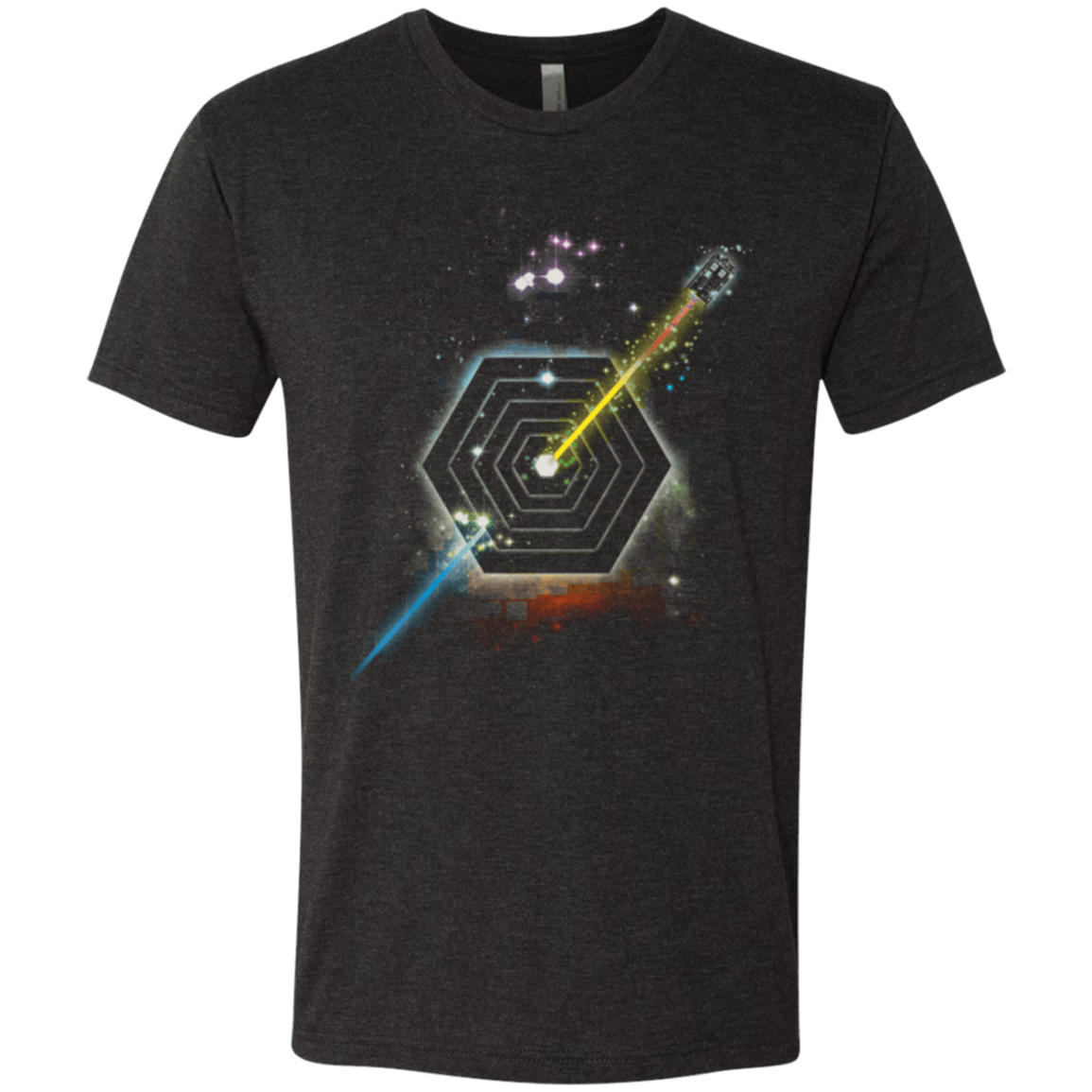 T-Shirts Vintage Black / Small Space Fragmentation Travel Men's Triblend T-Shirt