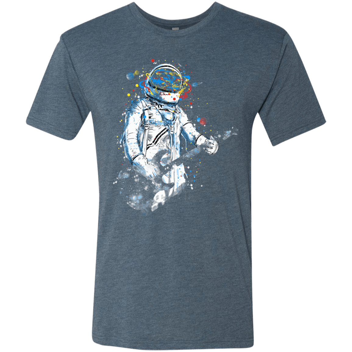 T-Shirts Indigo / S Space Guitar Men's Triblend T-Shirt