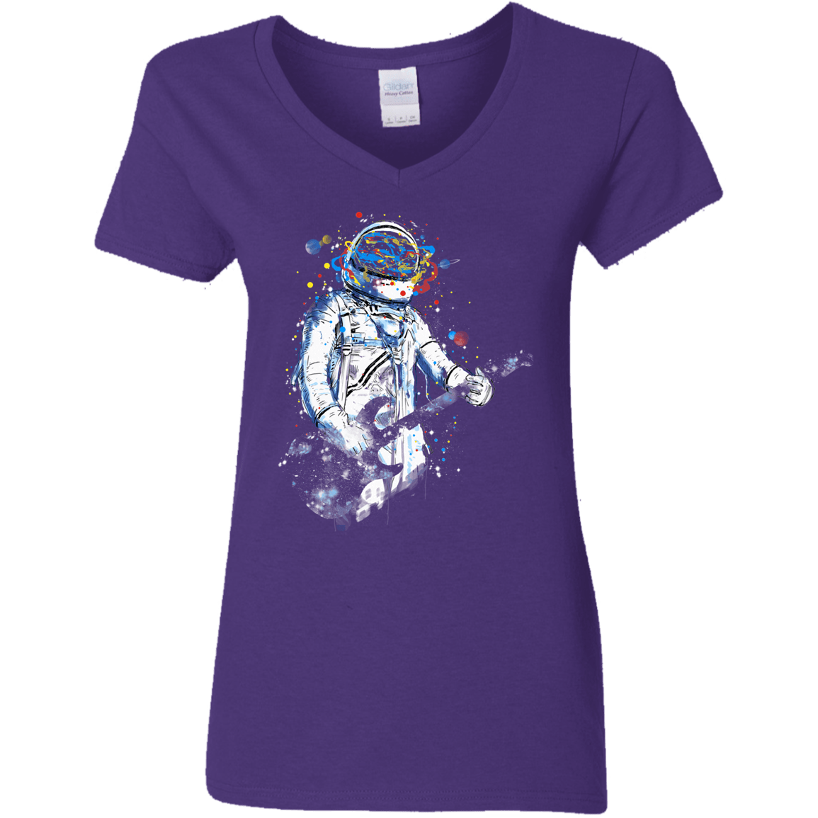 Space Guitar Women's V-Neck T-Shirt