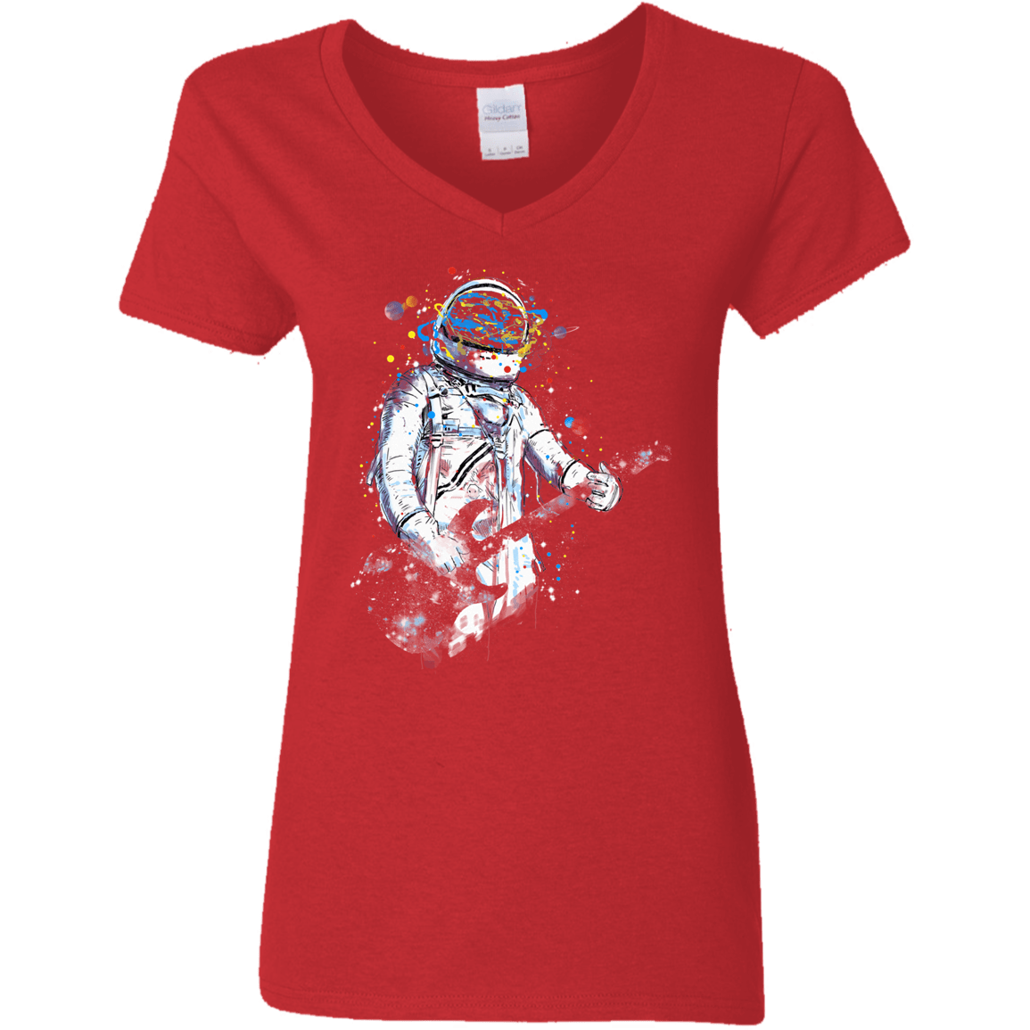 Space Guitar Women's V-Neck T-Shirt