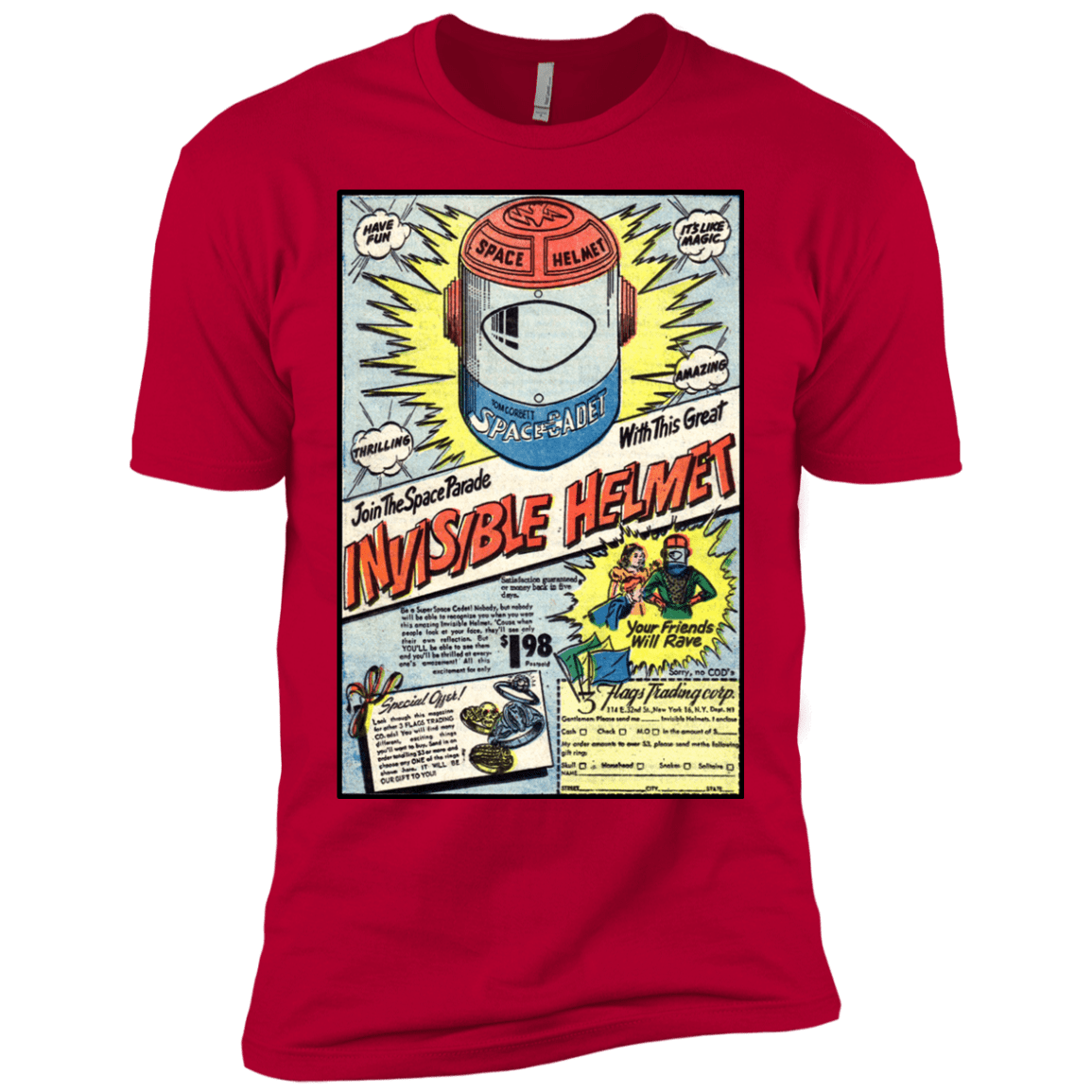 T-Shirts Red / YXS Space Helmet Boys Premium T-Shirt