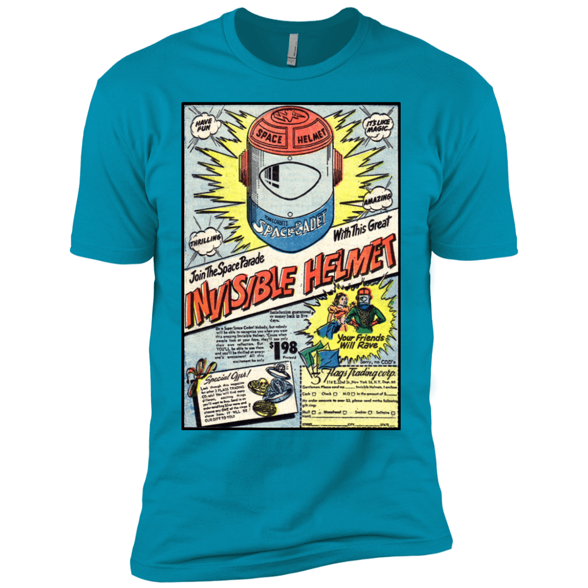 T-Shirts Turquoise / YXS Space Helmet Boys Premium T-Shirt