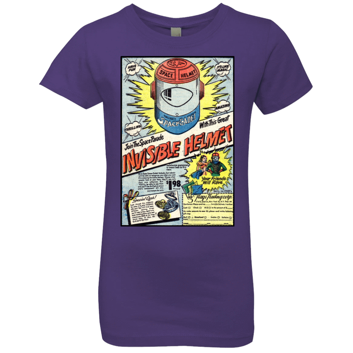 T-Shirts Purple Rush / YXS Space Helmet Girls Premium T-Shirt