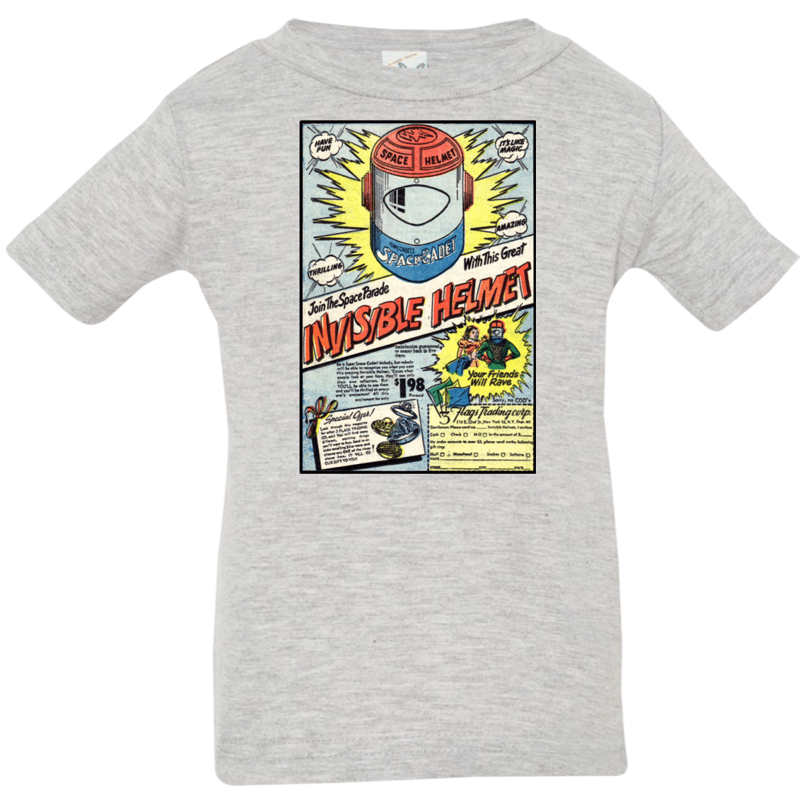 T-Shirts Heather Grey / 6 Months Space Helmet Infant PremiumT-Shirt