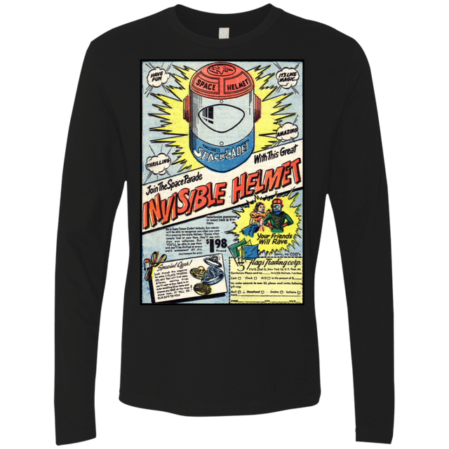 T-Shirts Black / Small Space Helmet Men's Premium Long Sleeve