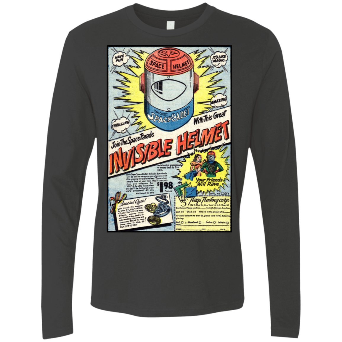 T-Shirts Heavy Metal / Small Space Helmet Men's Premium Long Sleeve