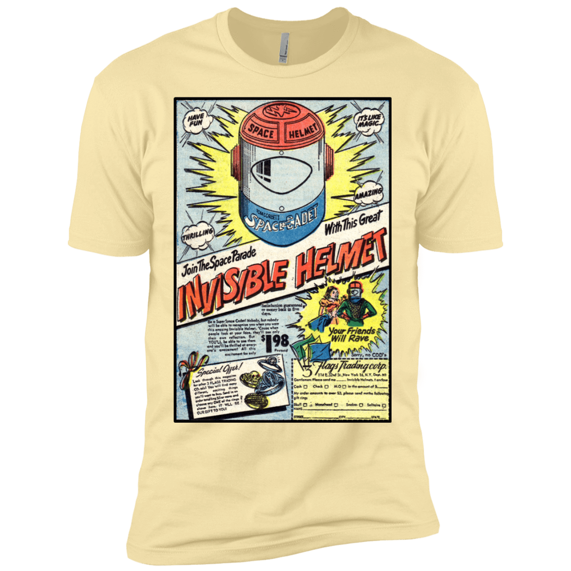 T-Shirts Banana Cream / X-Small Space Helmet Men's Premium T-Shirt