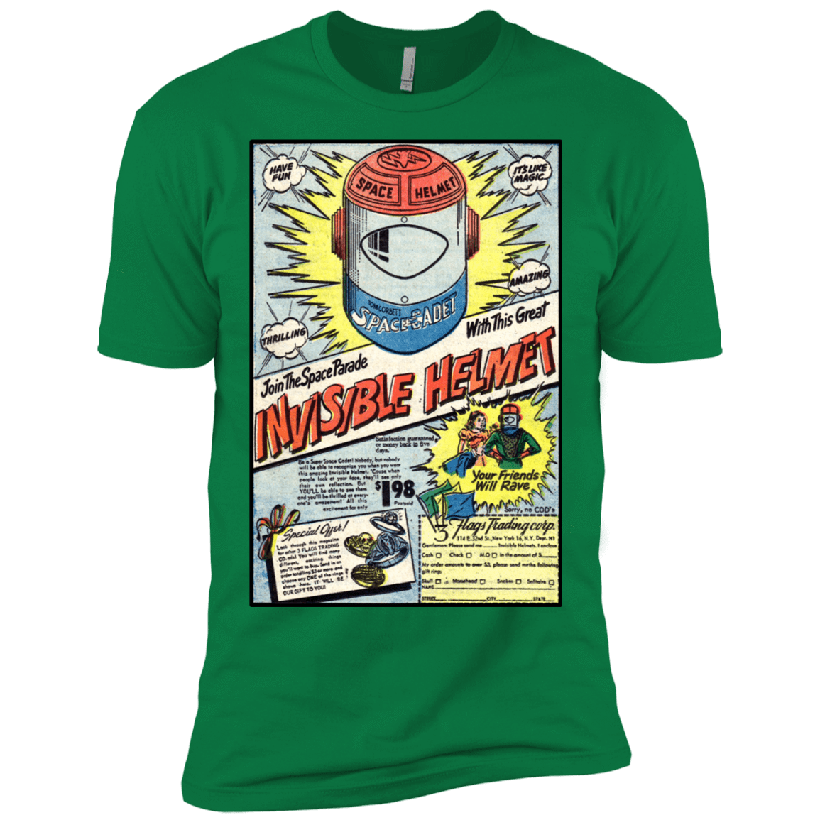 T-Shirts Kelly Green / X-Small Space Helmet Men's Premium T-Shirt