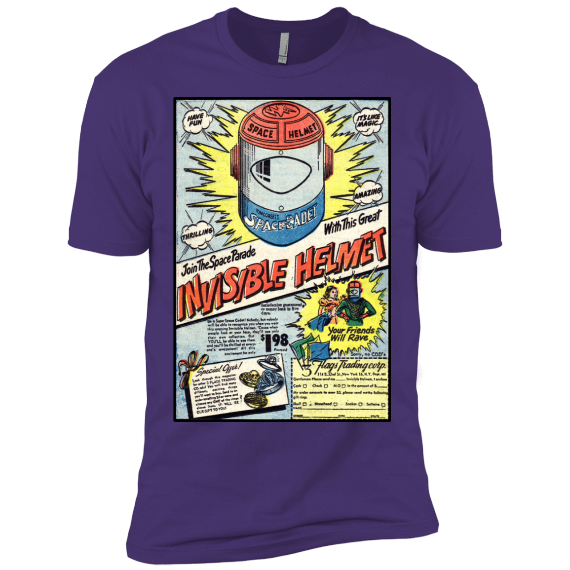 T-Shirts Purple Rush/ / X-Small Space Helmet Men's Premium T-Shirt