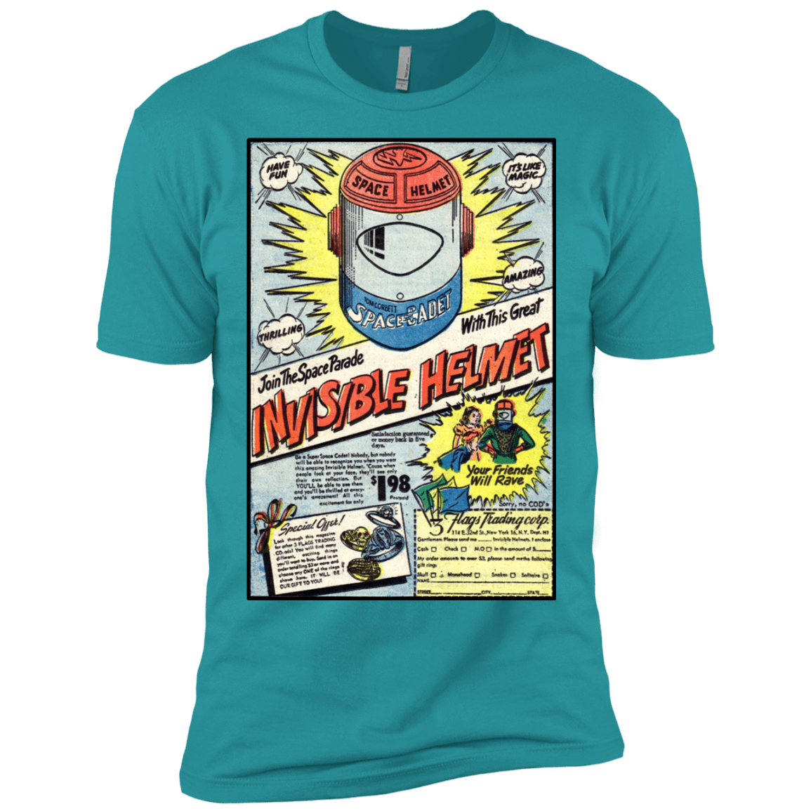 T-Shirts Tahiti Blue / X-Small Space Helmet Men's Premium T-Shirt