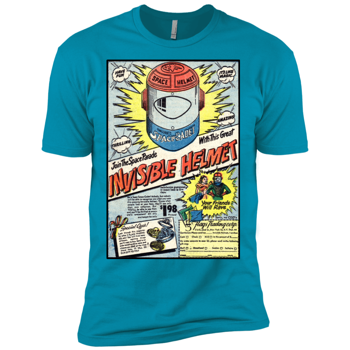 T-Shirts Turquoise / X-Small Space Helmet Men's Premium T-Shirt