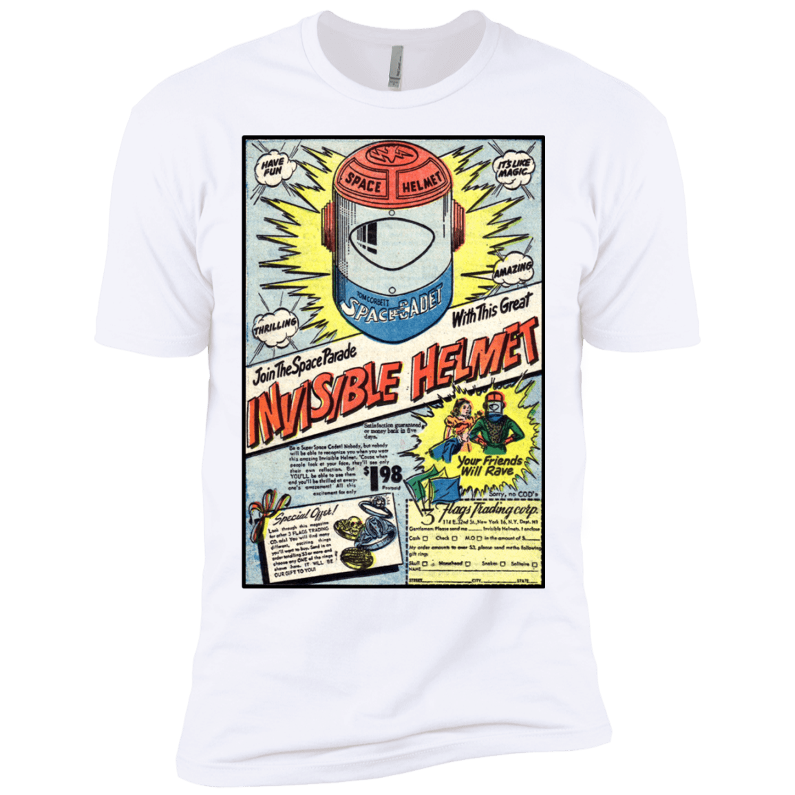 T-Shirts White / X-Small Space Helmet Men's Premium T-Shirt