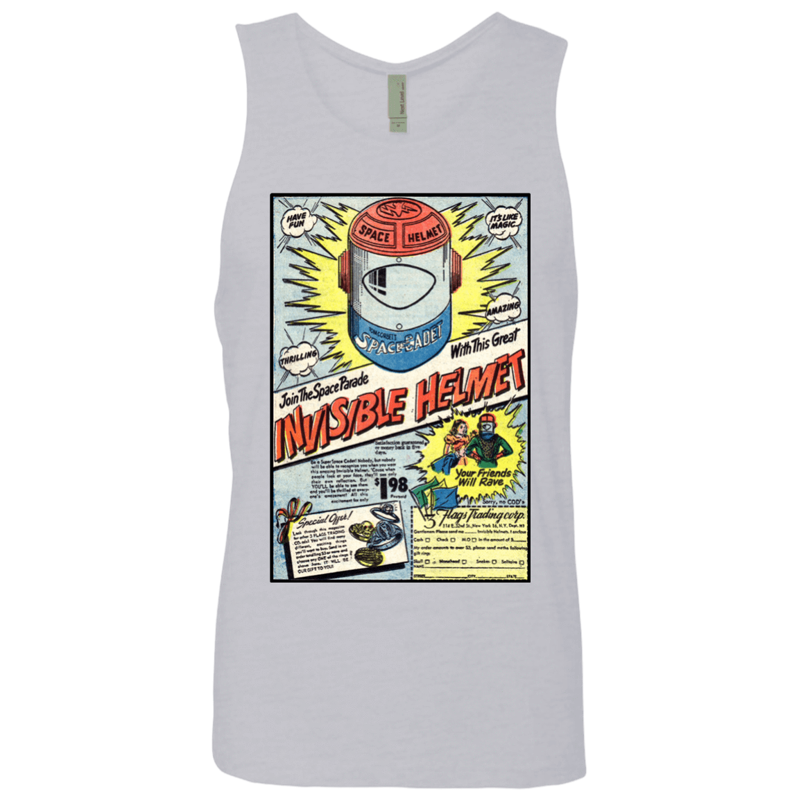 T-Shirts Heather Grey / Small Space Helmet Men's Premium Tank Top