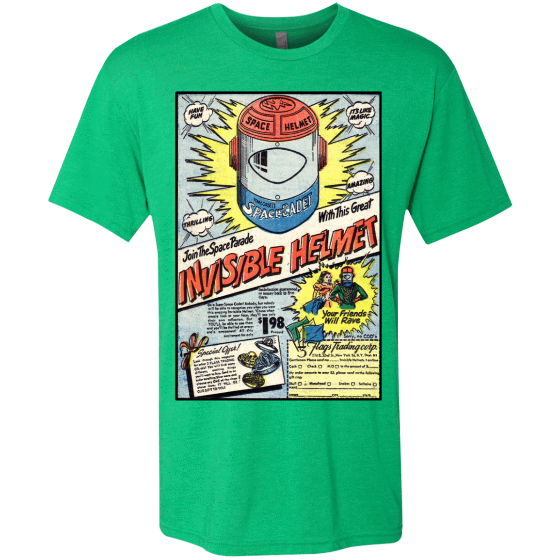 T-Shirts Envy / Small Space Helmet Men's Triblend T-Shirt