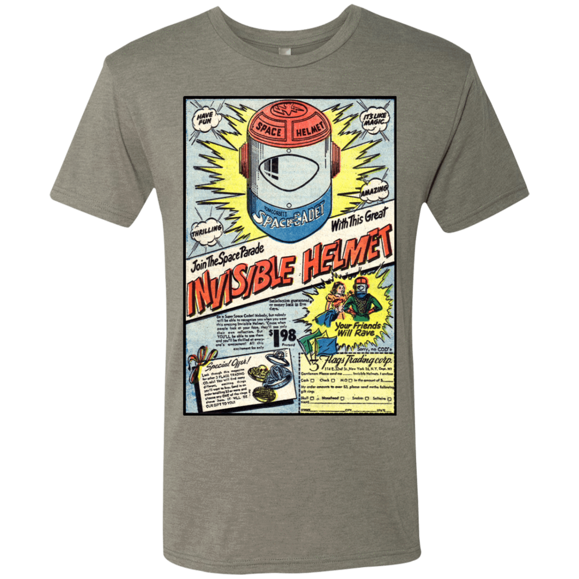 T-Shirts Venetian Grey / Small Space Helmet Men's Triblend T-Shirt