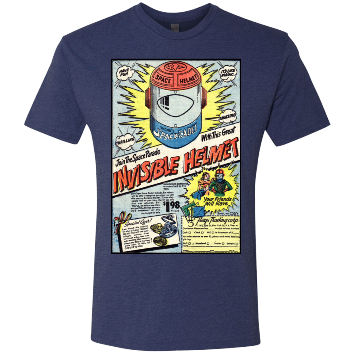 T-Shirts Vintage Navy / Small Space Helmet Men's Triblend T-Shirt