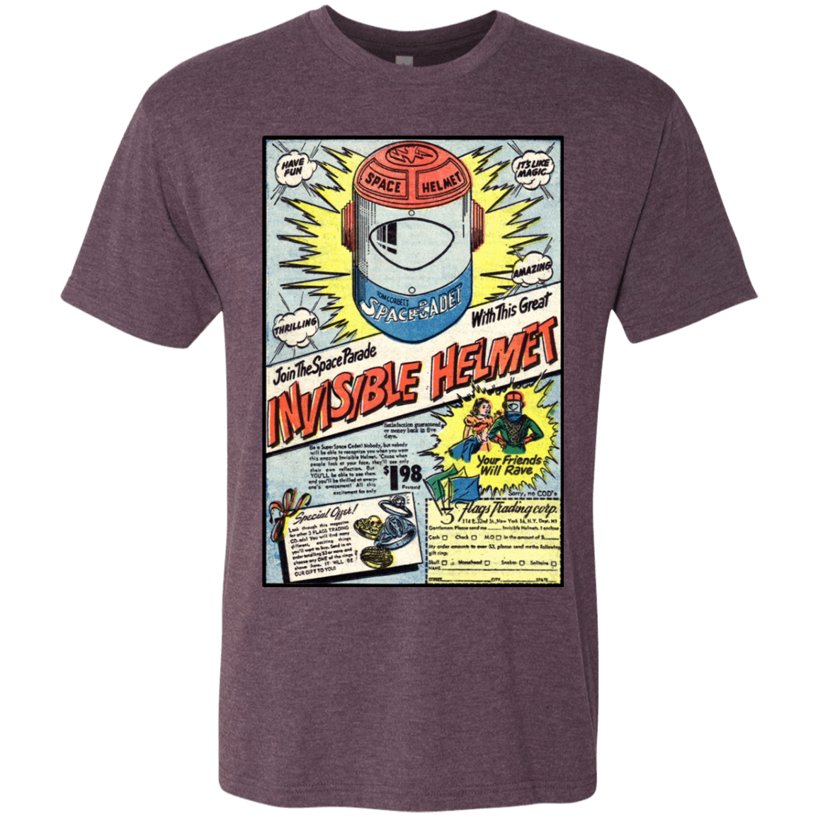 T-Shirts Vintage Purple / Small Space Helmet Men's Triblend T-Shirt
