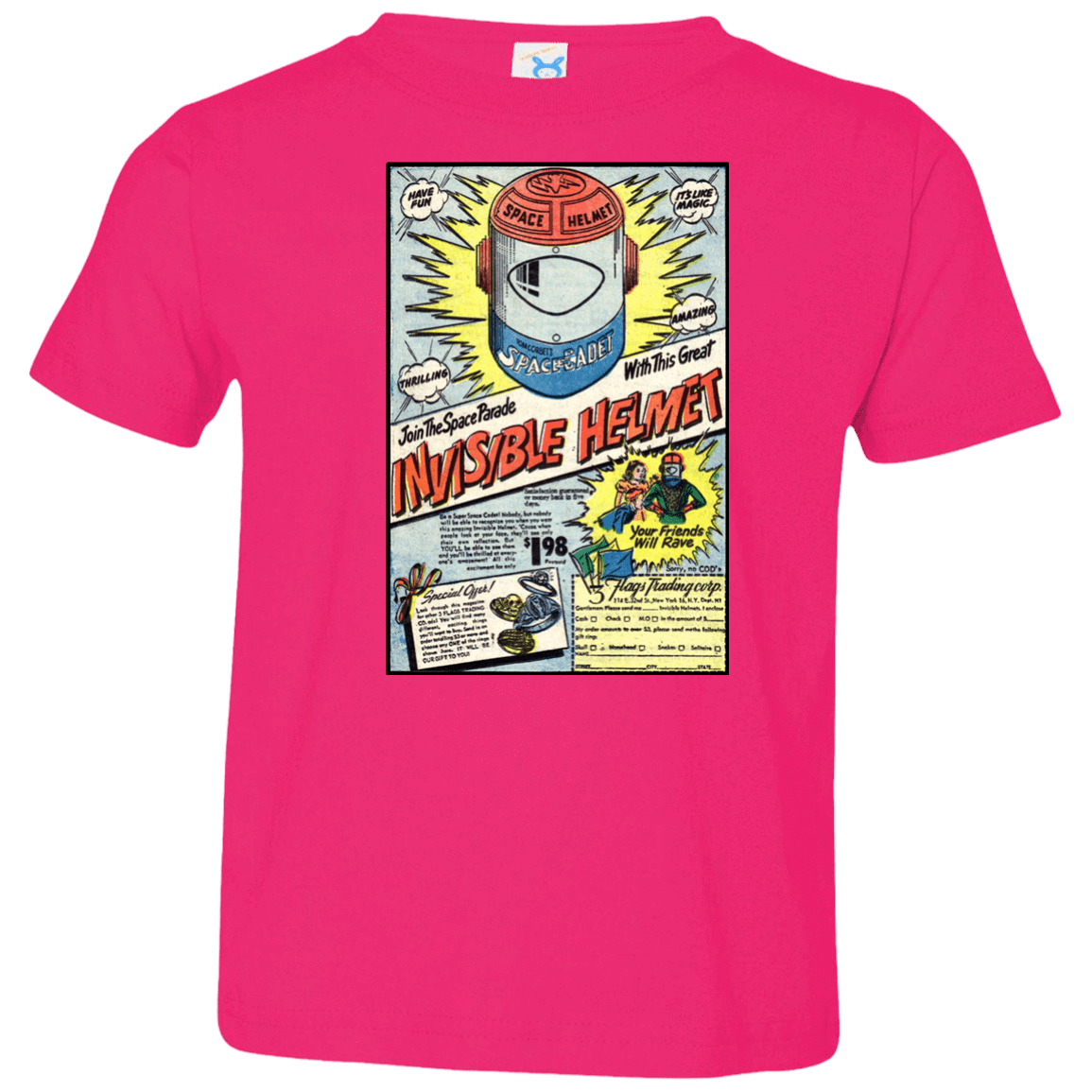 T-Shirts Hot Pink / 2T Space Helmet Toddler Premium T-Shirt