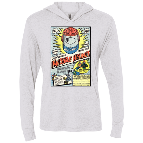 T-Shirts Heather White / X-Small Space Helmet Triblend Long Sleeve Hoodie Tee