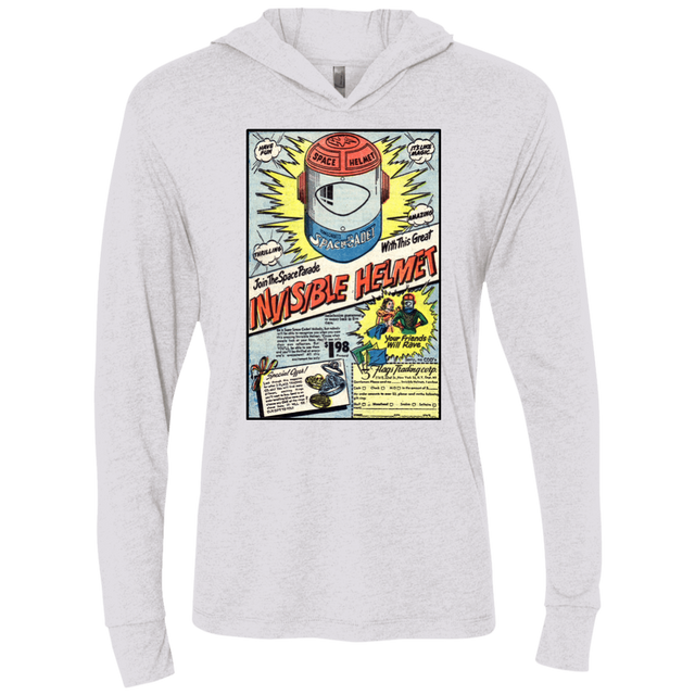 T-Shirts Heather White / X-Small Space Helmet Triblend Long Sleeve Hoodie Tee