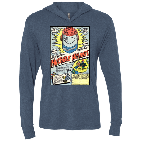 T-Shirts Indigo / X-Small Space Helmet Triblend Long Sleeve Hoodie Tee