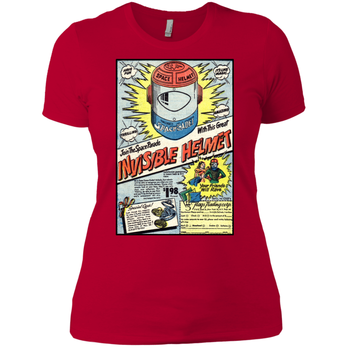 T-Shirts Red / X-Small Space Helmet Women's Premium T-Shirt