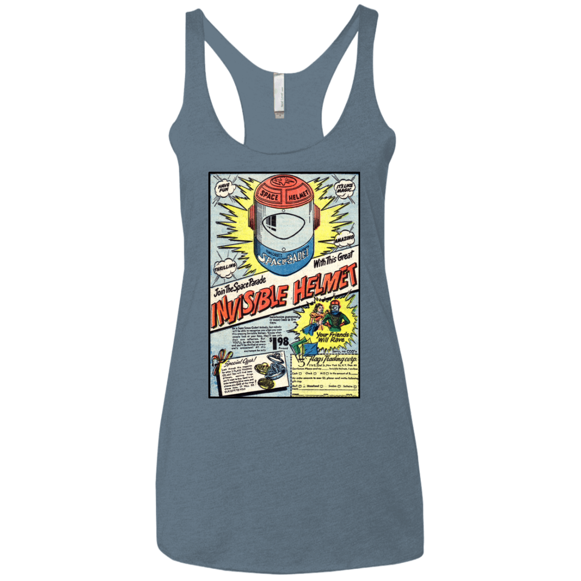 T-Shirts Indigo / X-Small Space Helmet Women's Triblend Racerback Tank