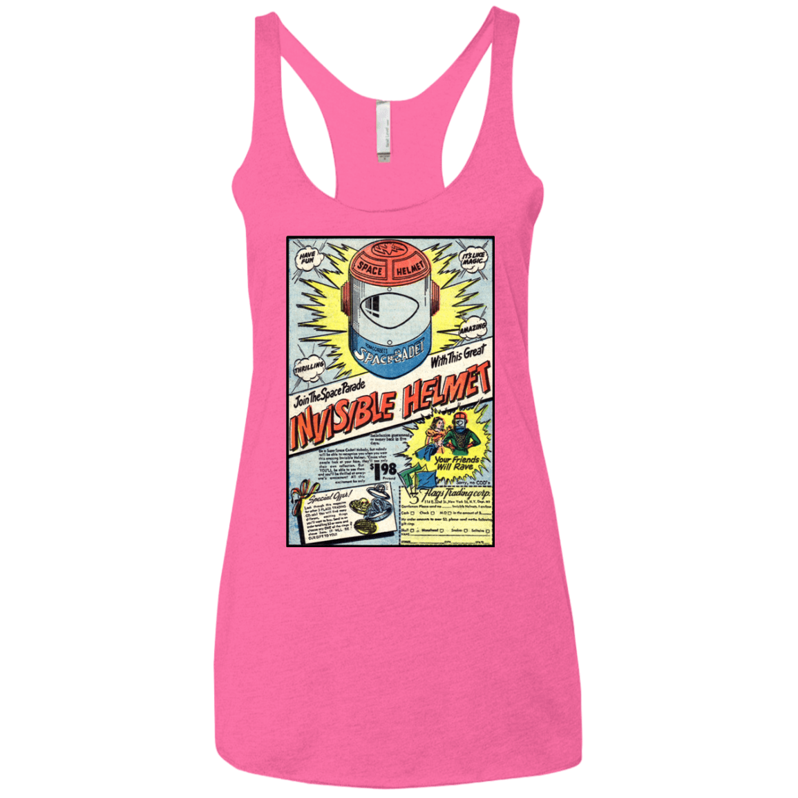 T-Shirts Vintage Pink / X-Small Space Helmet Women's Triblend Racerback Tank