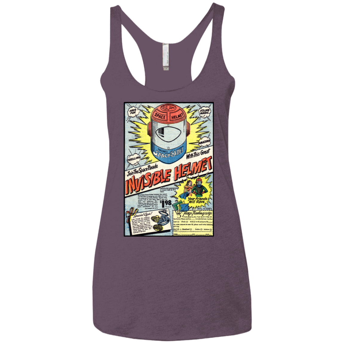 T-Shirts Vintage Purple / X-Small Space Helmet Women's Triblend Racerback Tank