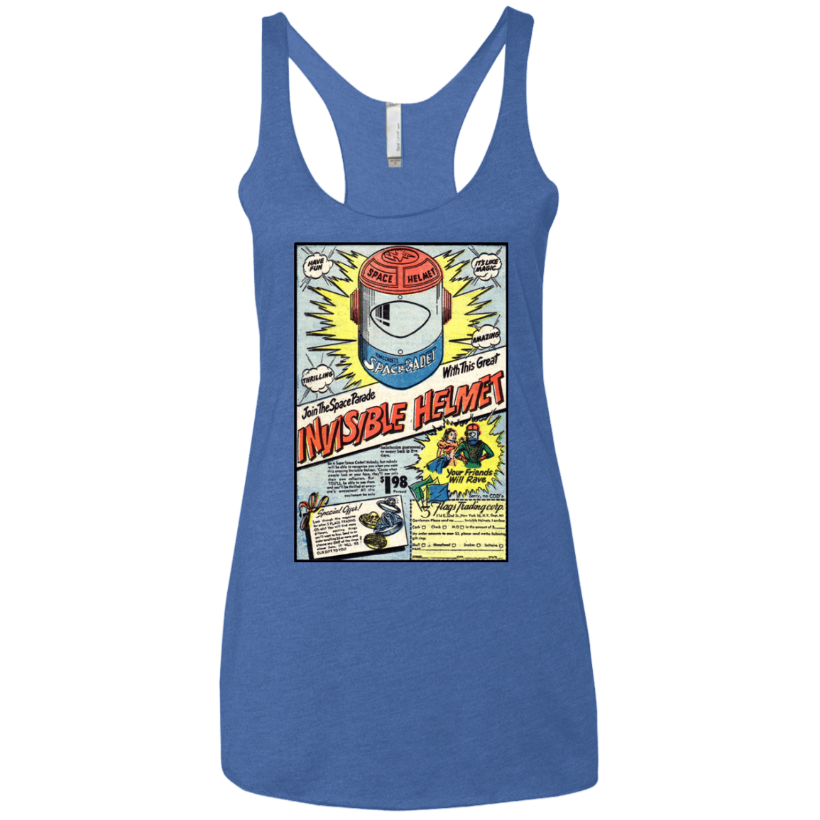 T-Shirts Vintage Royal / X-Small Space Helmet Women's Triblend Racerback Tank