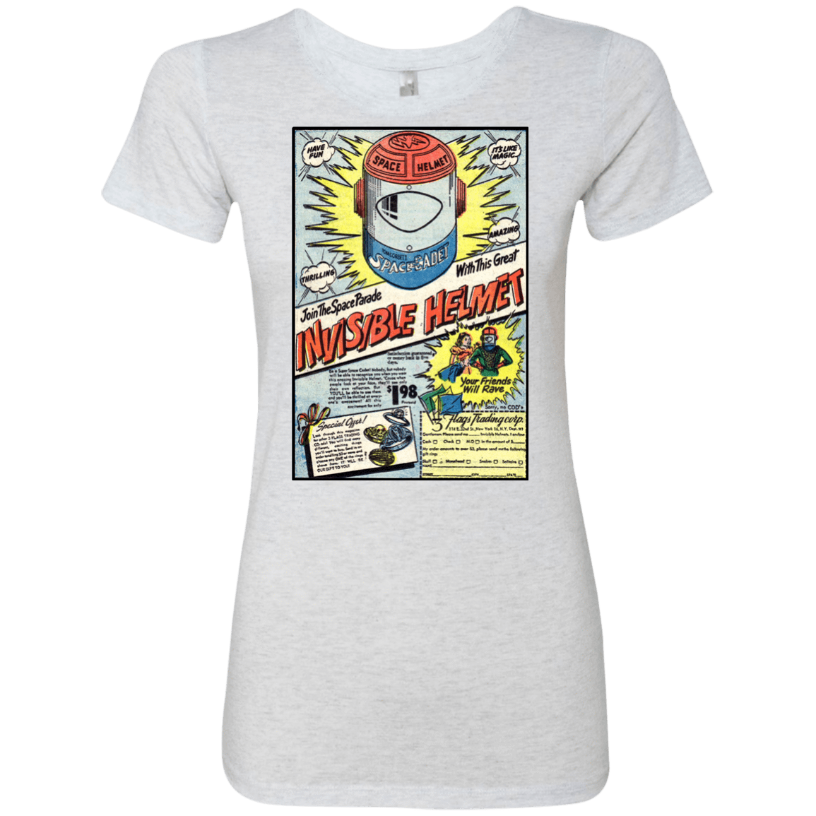 T-Shirts Heather White / Small Space Helmet Women's Triblend T-Shirt