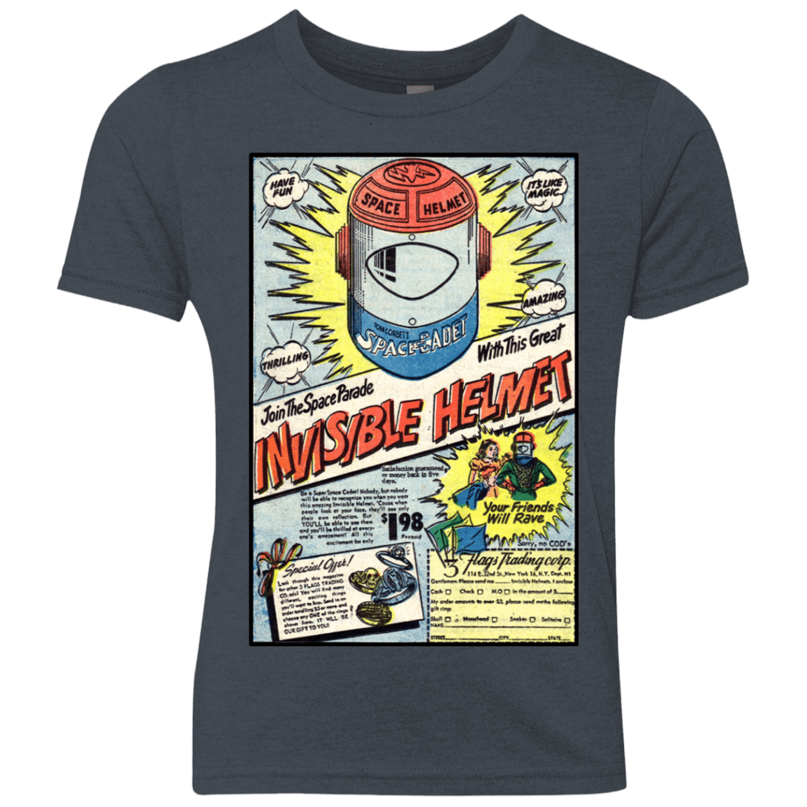T-Shirts Vintage Navy / YXS Space Helmet Youth Triblend T-Shirt