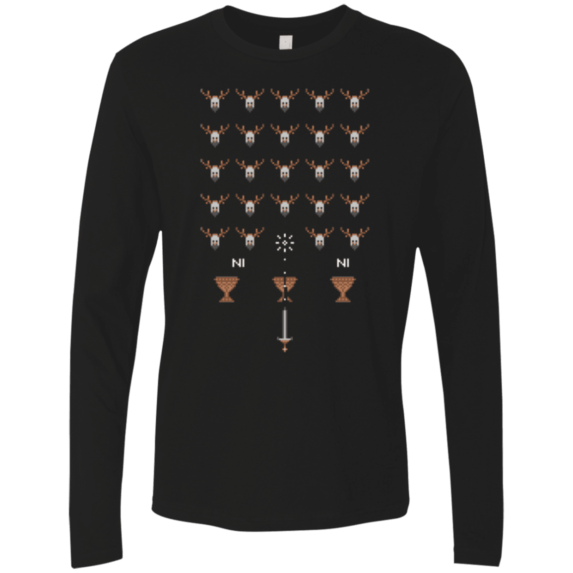 T-Shirts Black / Small Space NI Invaders Men's Premium Long Sleeve