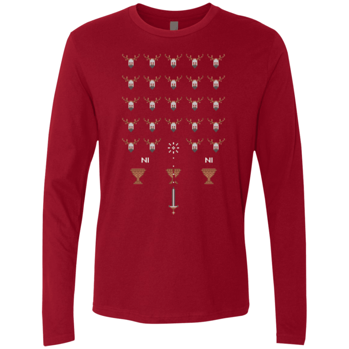 T-Shirts Cardinal / Small Space NI Invaders Men's Premium Long Sleeve