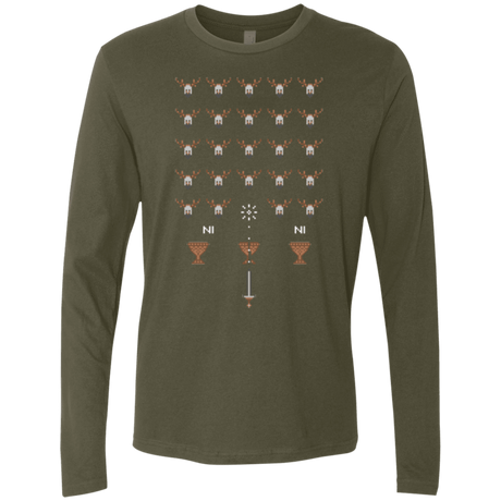 T-Shirts Military Green / Small Space NI Invaders Men's Premium Long Sleeve