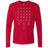 T-Shirts Red / Small Space NI Invaders Men's Premium Long Sleeve